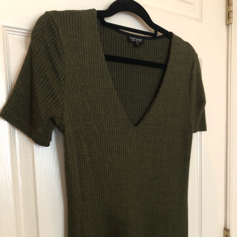 Topshop Ribbed Midi Dress
